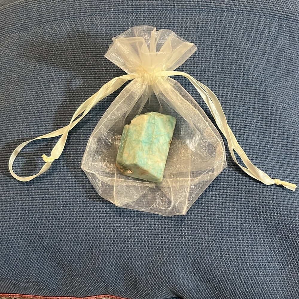 NWOT Amazonite stone from dealer. Ethically sourced. Blue and pearl in color